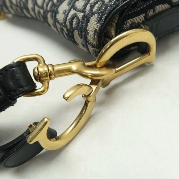 Christian Dior: Medium Navy Oblique Saddle Bag w/ extra strap *AUTHENTICATED* - Picture 12 of 15